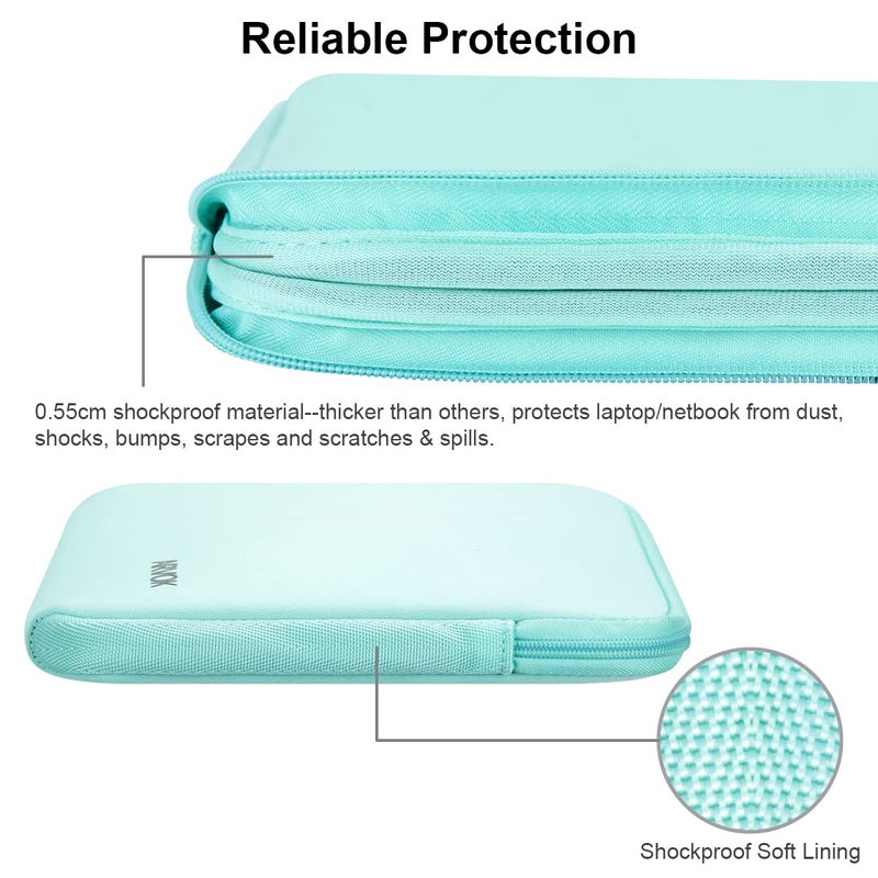 Arvok 11 11.6 12 Inch Laptop Sleeve Case for MacBook Air 12, Water-Resistant Neoprene Notebook Computer Tablet Sleeve, Carrying Bag Cover for Chromebook/HP/Dell/Lenovo/Asus/Acer, Light Green - Image 4